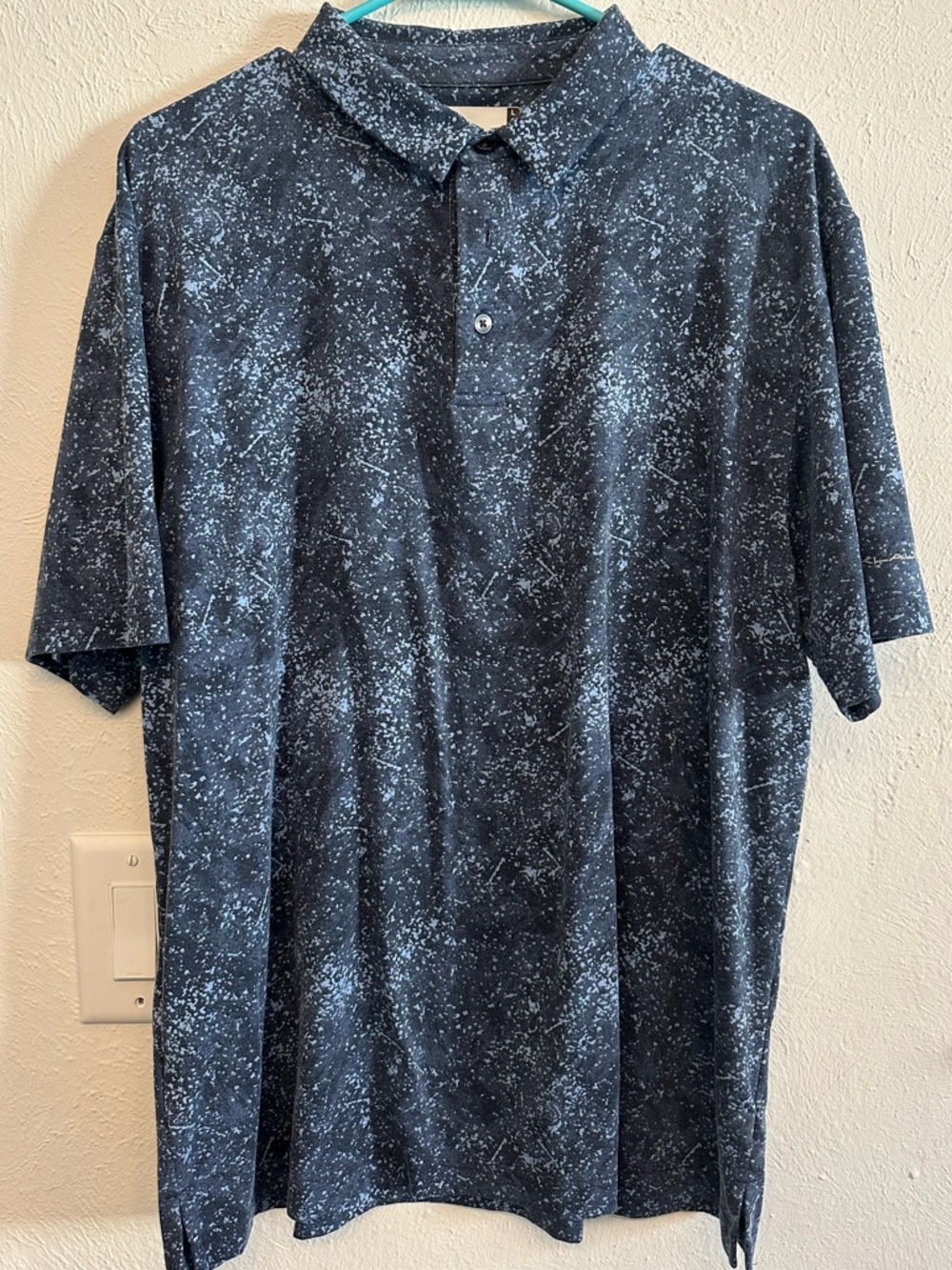 Men's Speckled Navy Short-Sleeve Polo